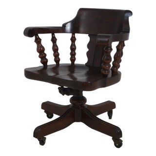 Ethan Allen Country Pine Swivel Desk Chair For Sale