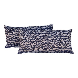 Modern Deer Lumbar Pillows - a Pair For Sale