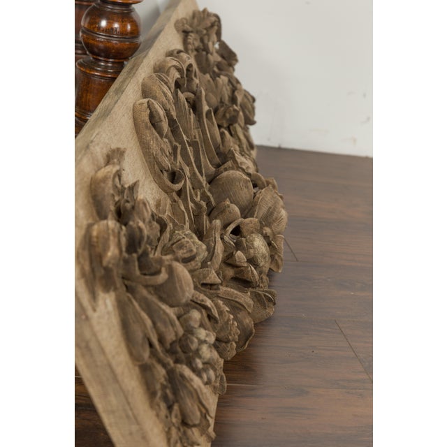 English 19th Century Carved Wooden Fragment with Fruits and Flower Garland For Sale - Image 10 of 10