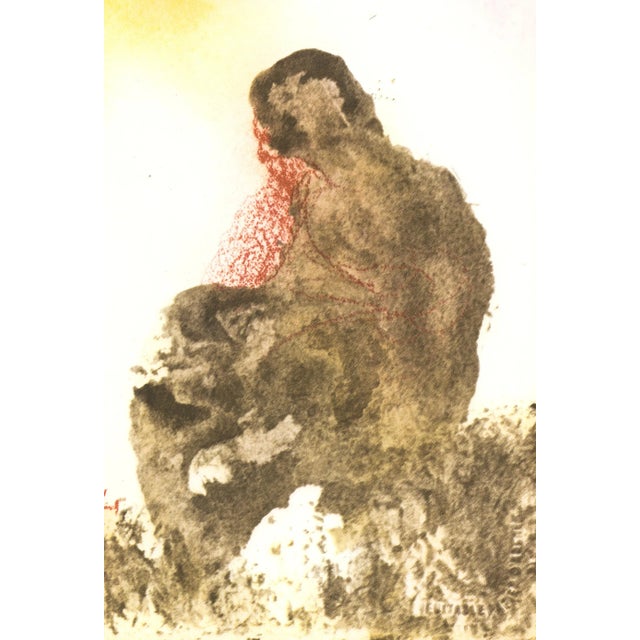 Abstract 1968 Salvador Dalí Biblia Sacra Lithograph "Sanctus Raphael Et Tobias" (Saint Raphael and Tobias) For Sale - Image 3 of 9