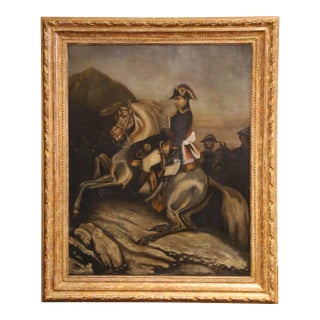 19th Century French Napoleonic Oil Painting After David, Signed Pommier For Sale