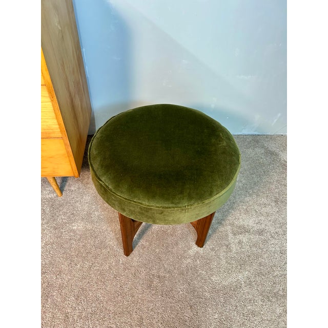 2020s Fine MCM Walnut Brasilia Style Ottoman For Sale - Image 5 of 8