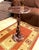 Red Marble Pedestal Side Table | Handcrafted Round Accent Table | Elegant Stone End Table For Sale In New York - Image 6 of 7