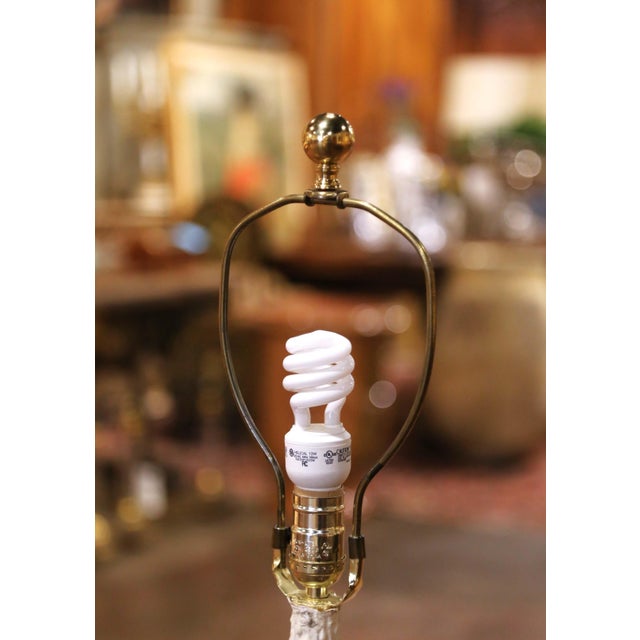Cream Pair of Mid-Century Italian Neoclassical Painted Urn Form Table Lamps For Sale - Image 8 of 10