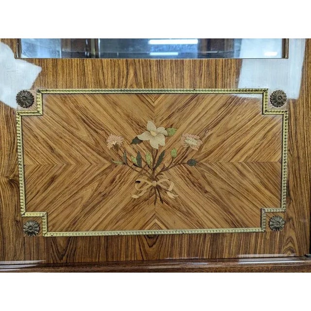 Rosewood Marquetry Silver Cabinet For Sale - Image 9 of 12