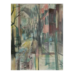 Stanley Sobossek, City Street, Painting