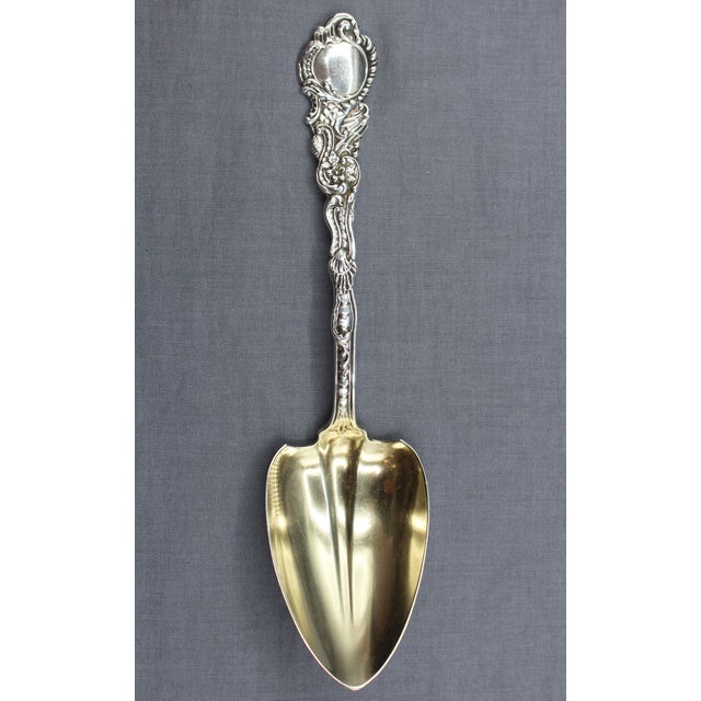 Metal 1890 American Marie Antoinette Sterling and Gilt Preserves Serving Spoon by Gorham For Sale - Image 7 of 7