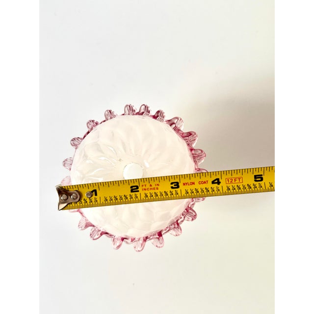 Mid 20th Century Pair Vintage Venetian Murano Opaline & Pink Cranberry Glass Chandelier Lamp Replacement Components For Sale - Image 5 of 12