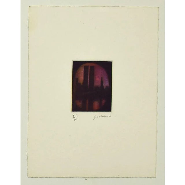 Composition is an original Contemporary artwork realized by Laurent Schkolnyk (Paris, 1953). Original Etching on paper....