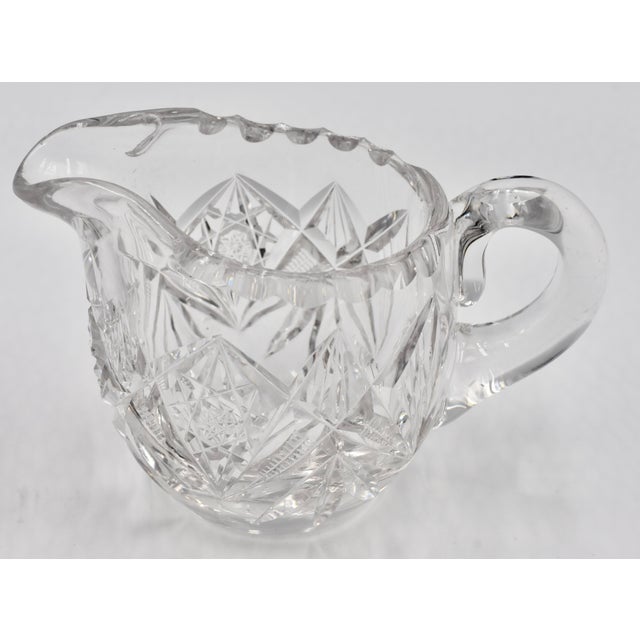 1930s Early American Brilliant Quality Cut-Crystal Creamer & Sugar Bowl Set For Sale - Image 4 of 17