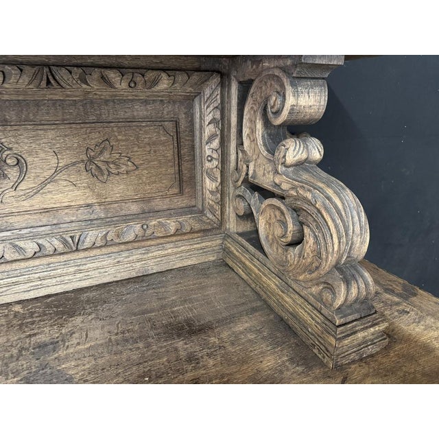 French Carved Oak Hunting Sideboard, 1860 For Sale - Image 13 of 18