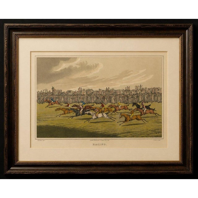 Title: Antique Horse Racing Print by Henry Alken, Hand-Colored Sporting Etching : A lively and highly decorative hand-...