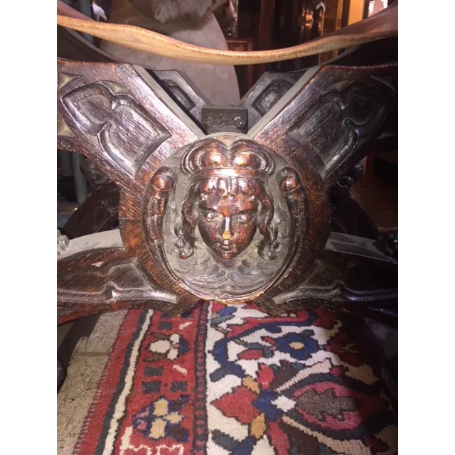 Brown Late 19th Century English Carved Wood Arm Chair For Sale - Image 8 of 11