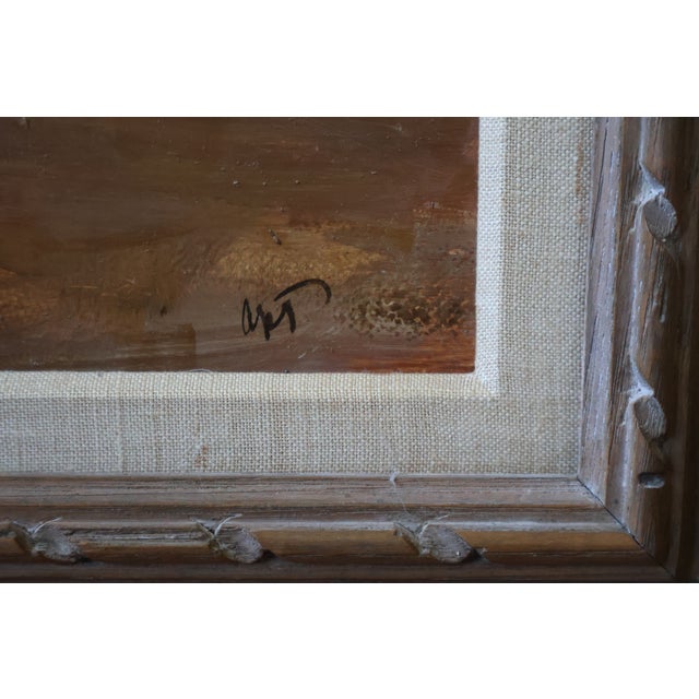 Circa 1967 Charles Apt Thoroughbred Paddock Oil Painting—Gallery Framed For Sale - Image 9 of 16