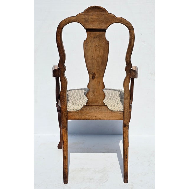 Late 18th Century Dutch Marquetry Mahogany and Upholstered Armchair Desk Chair For Sale - Image 9 of 9