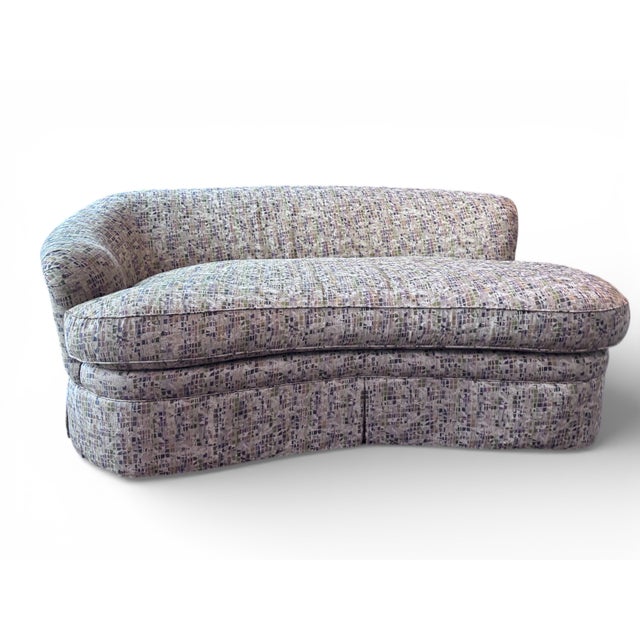 Contemporary Sherrill Amoeba Shaped One Arm Sofa With Accent Pillows For Sale - Image 3 of 16