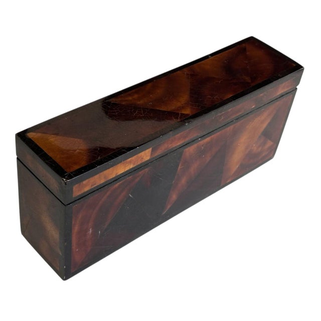 Penshell Dresser Box w/Lid, 1960’s. Original excellent condition. Box is lined with black velvet. Measures 12” long 5”...