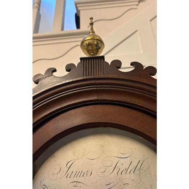 Brown Antique Georgian Mahogany 8 Day Longcase Clock by James Field of Hempstead, 1785 For Sale - Image 8 of 17