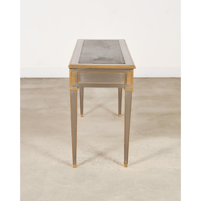 John Vesey Style Steel and Bronze Neoclassical Desk or Console For Sale In Sacramento - Image 6 of 17