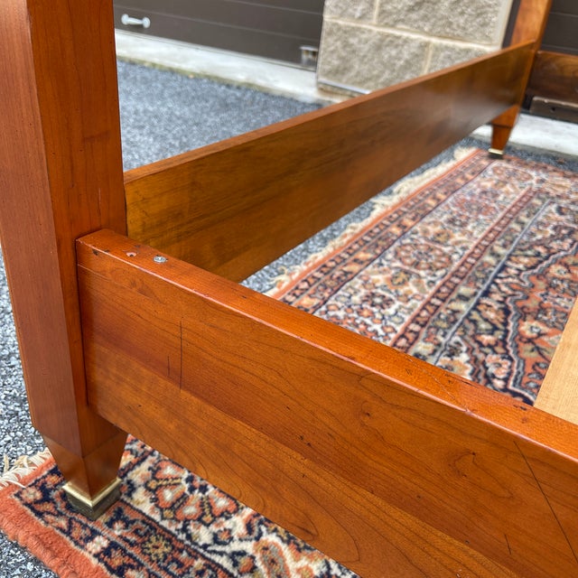 Vintage Harden Solid Cherry Traditional Biedermeier Queen Panel Bed For Sale - Image 15 of 17