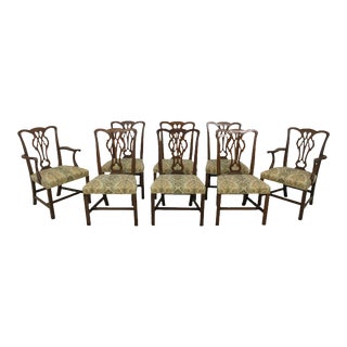 Set of 8 Kittinger Chippendale Mahogany Dining Room Chairs For Sale