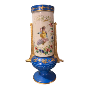 Antique Victorian Hand Painted Floral & Gilt Decorated Old Paris Porcelain 12.5" Vase