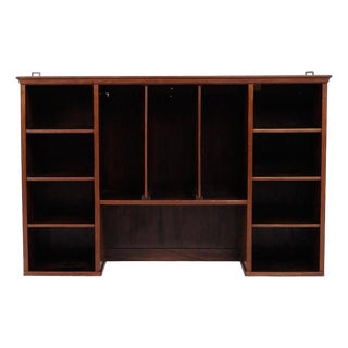 Wall-Hung Bookcase with Shelf Sections in Hand Polished Mahogany, 1890s For Sale