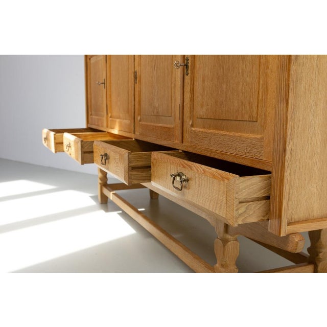 Mid-Century Brutalist Danish Oak Sideboard by Henning Kjærnulf for EG, 1960s For Sale - Image 17 of 18