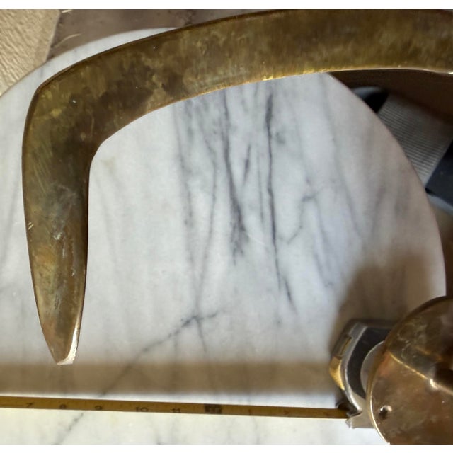 Metal Vintage Heavy Solid Brass Wall Mount Ice Tong Towel Holder For Sale - Image 7 of 11