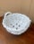 French Provincial 1980s Italian White Ceramic Trompe L’Oeil Woven Basket Cachepot For Sale - Image 3 of 12