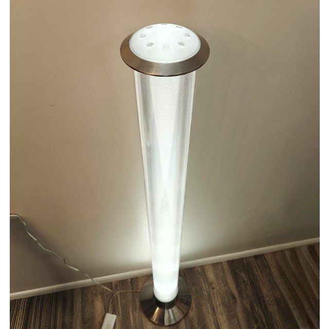 2000 - 2009 Vintage 2000's 67" Tall Acrylic Lucite Gradient Floor Lamp With Dimmer For Sale - Image 5 of 15