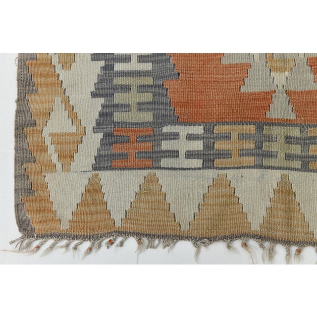 Brown Vintage Kilim Rug in Wool For Sale - Image 8 of 13