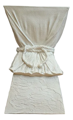 Vintage Trompe-l'Œil Draped Fabric Pedestal or Side Table | John Dickinson Style