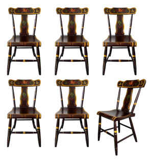 Set of 6 American "Fancy" Painted Dining Chairs