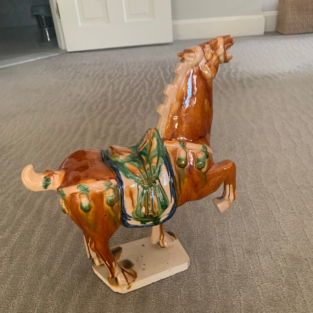 Tang-Style Chinese Ceramic Prancing Horse For Sale In Washington DC - Image 6 of 10
