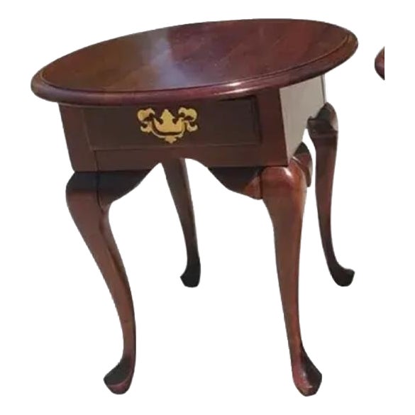 Pennsylvania House Queen Anne Oval Solid Cherry Side Tables For Sale