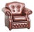 Cowhide Chesterfield Armchair in a Warm Brown Color Scheme For Sale