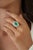 Chic 5.03ct Emerald and 1.99ct Diamond Pear Cocktail Ring in 18k White Gold Size 5 For Sale - Image 13 of 18