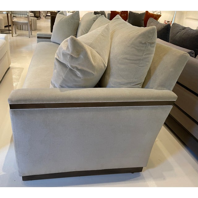 Vanguard Envision Sofa - Showroom New. The Envision Sofa is covered a Faux Mohair Velvet in a Neutral Taupe with a...