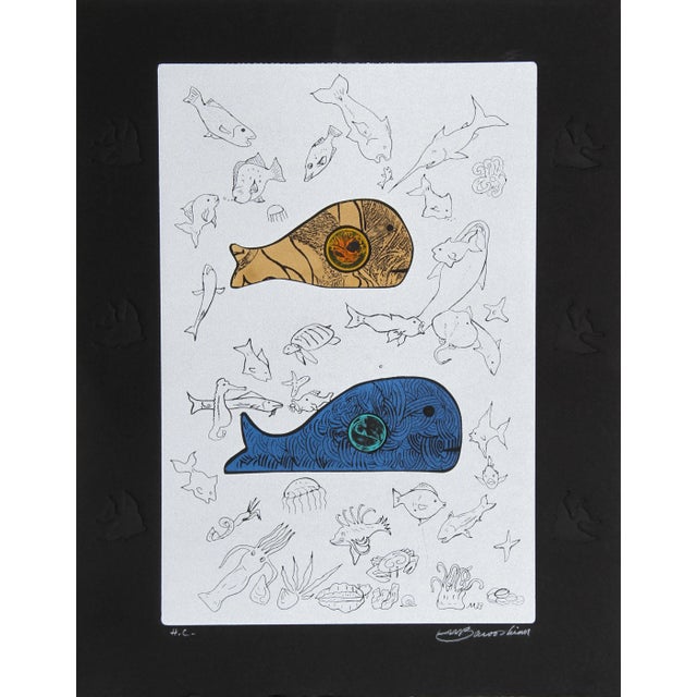 Martin Barooshian, Big Fish Eat Little Fish - I, Intaglio and Aquatint For Sale