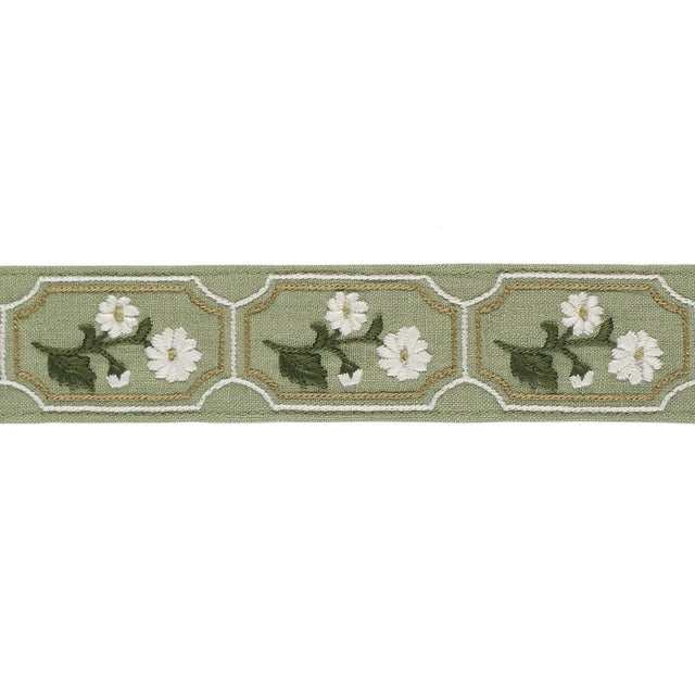 A linen trim embellished with a lovely framed flower motif, Jolie Hand-Embroidered Tape adds texture, dimension, and...