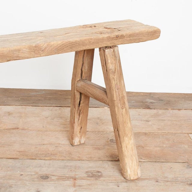 Rustic Rustic Wooden Hallway Pig Bench For Sale - Image 3 of 7