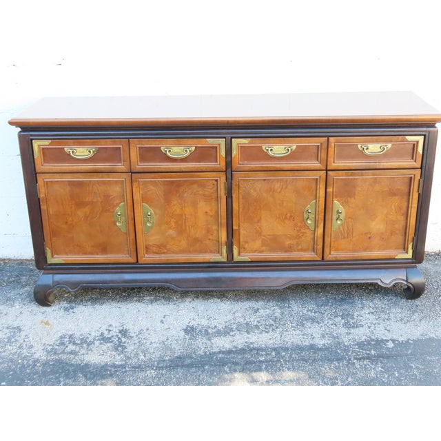 Broyhill Hollywood Regency Long Low Dresser Sideboard Media Cabinet 6353 For Sale - Image 14 of 18