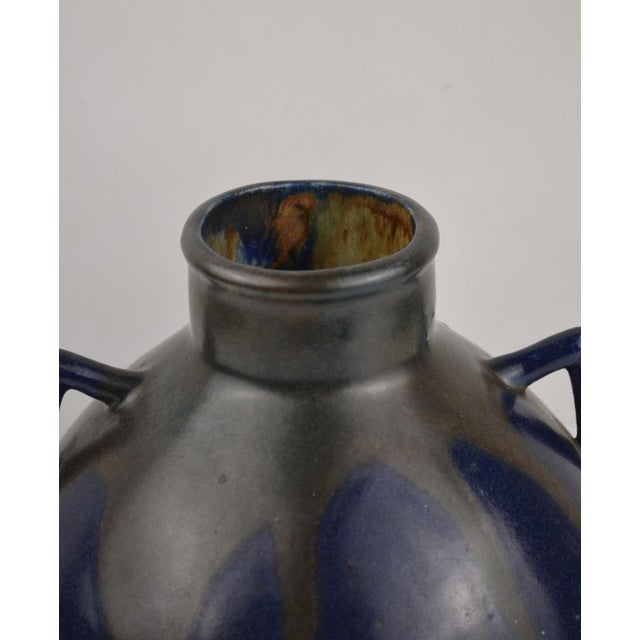 Art Deco Blue Glazed Stoneware Vase by Léon Pointu, France 1920s For Sale - Image 11 of 14