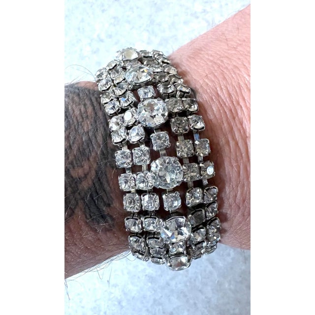 Gorgeous old Hollywood Vintage Rhinestone Wrap Bracelet