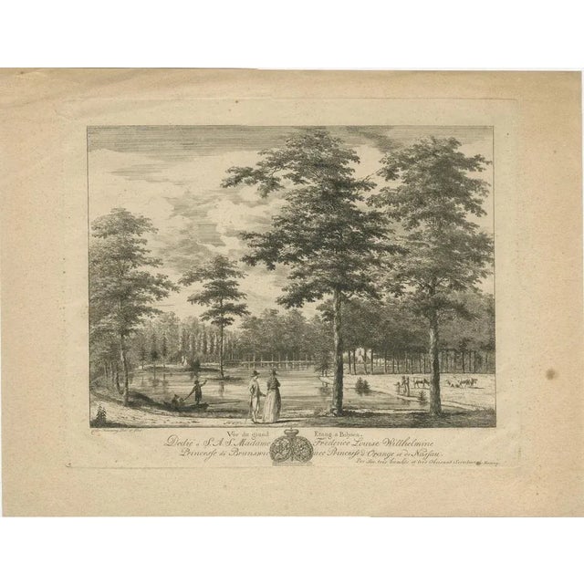 Gold Boving, Grand Pond at Biljoen, Dedicated to Princess Wilhelmina, 1790, Print For Sale - Image 8 of 10