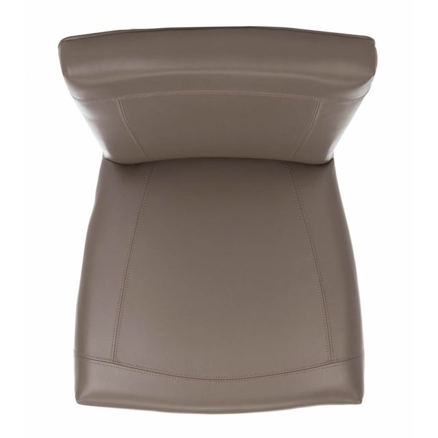 2020s 19''H Leather Side Chair , Clay & Cherry Mahogany - a Pair For Sale - Image 5 of 10