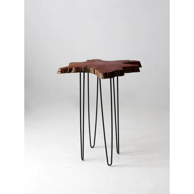 Mid 20th Century Mid Century Live Edge Wood Side Table For Sale - Image 5 of 13