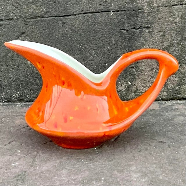 Vintage Mid-Century Modern Orange Speckle Creamer For Sale - Image 11 of 11