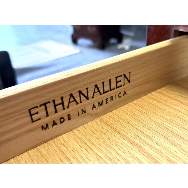 Pair of Ethan Allen 18th Century Mahogany Collection Chippendale Side Tables For Sale - Image 11 of 14